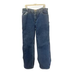 Field N' Forest Women's Flannel Lined Carpenter Jeans Blue Denim Size 14 Reg